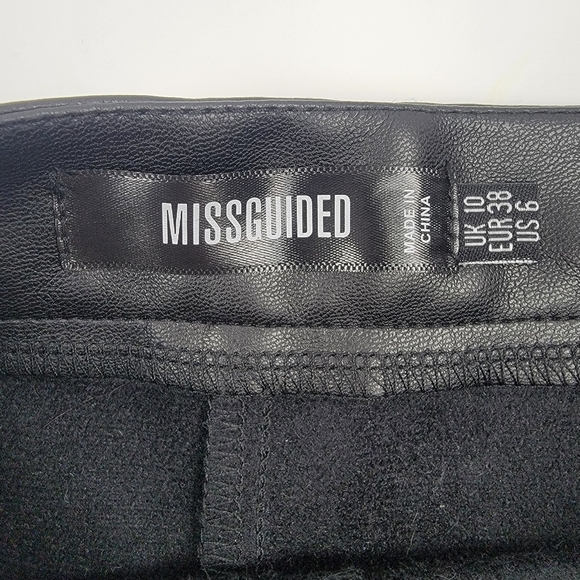 Missguided Faux Leather Short Black Size 10 - Picture 7 of 14